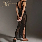 black crochet bodycon dress
